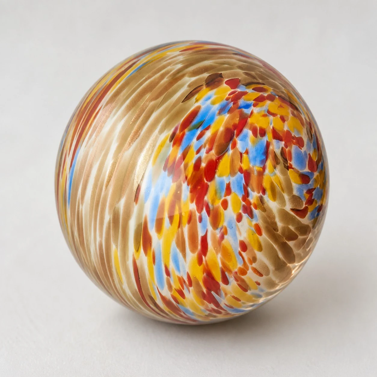 Multicolor hand-blown art glass flush mount wall light