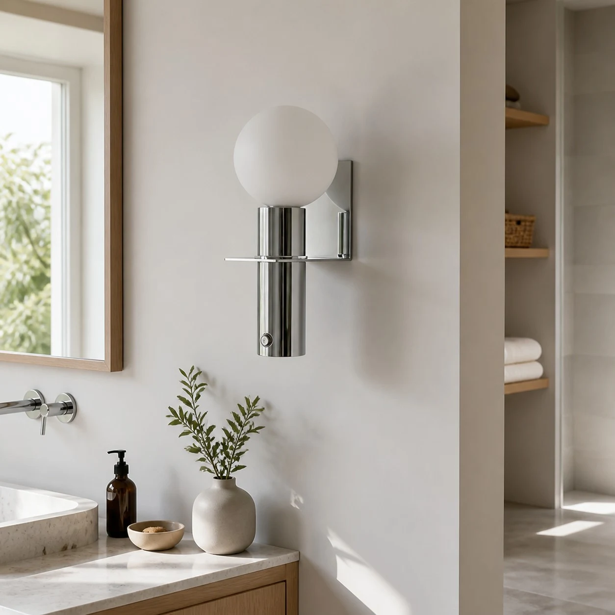 Rechargeable removable glass wall sconce image 4